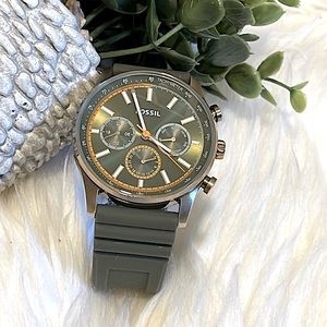 Fossil Sullivan Multifunction Olive Green Silicone Watch